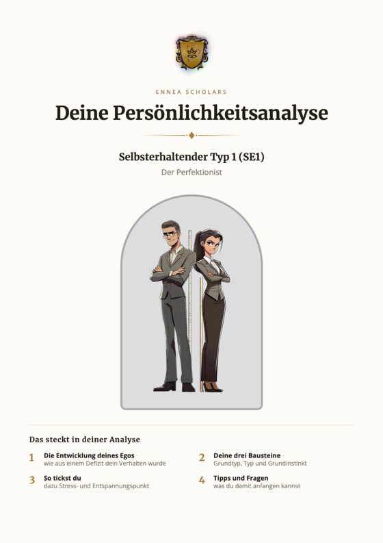 Titelblatt einer Persönlichkeitsanalyse